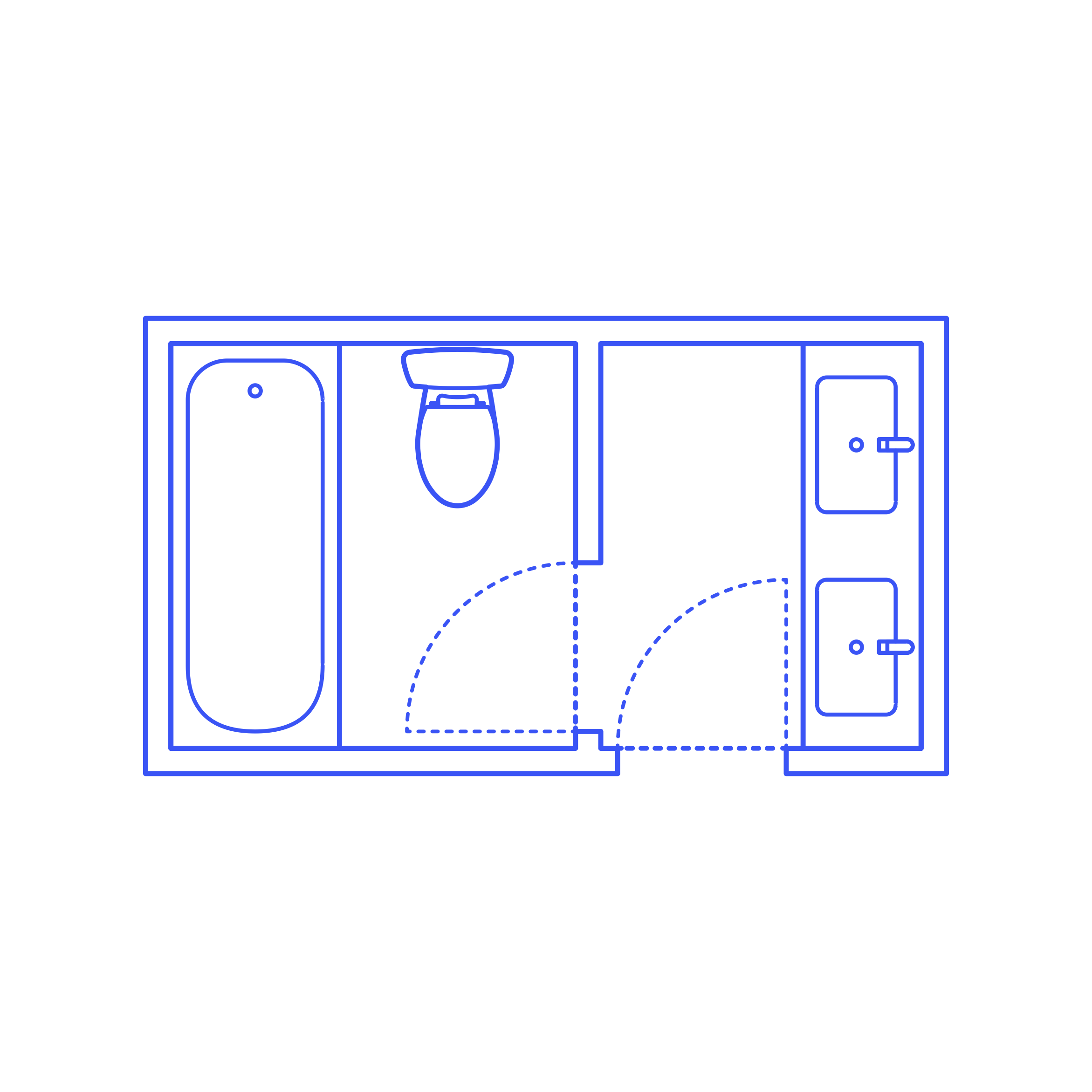 Layouts Bathrooms Primary Split 2 Wall Center Icon Svg Vector Free Vectors